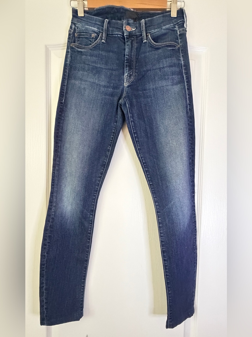 MOTHER The Looker Here Kitty Kitty Jeans Size 26 Mid Rise Skinny Dark Wash Denim